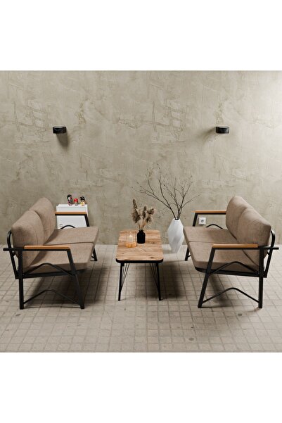 MB GARDEN FURNITURE Simetri Model, Balkon, Bahçe, Cafe, Metal Koltuk Takımı, ...