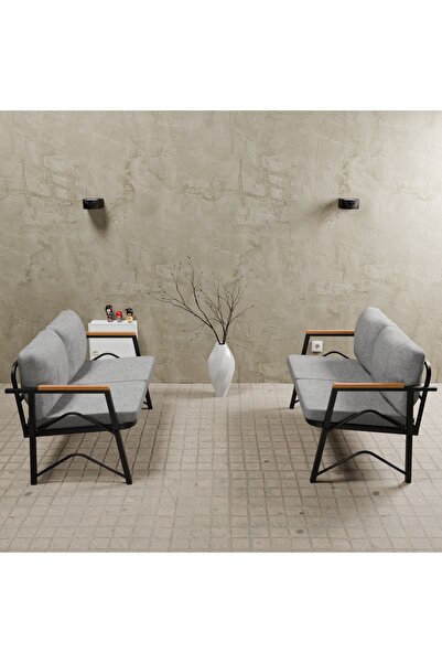 MB GARDEN FURNITURE Simetri Model, Balkon, Bahçe, Cafe, Metal Koltuk Takımı, ...