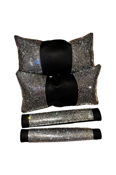 Arabasına Aşıklar Kulubü زوج من وسادة وسادة الرقبة الداخلية للسيارة وحزام