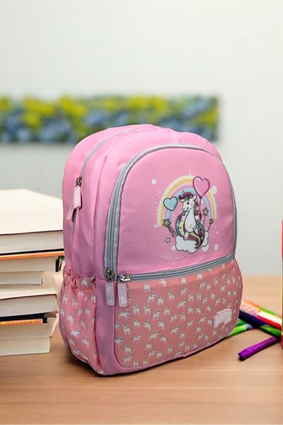 AGOÇANTA Pink Girl's Unicorn Patterned Primary School Bag