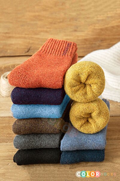 Color Socks 5 Çift Termal Kadın Havlu Kışlık Çorap (ISI EMİCİ)