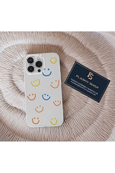 Transparent Case with Samsung Galaxy A54 Compatible Smile Pattern