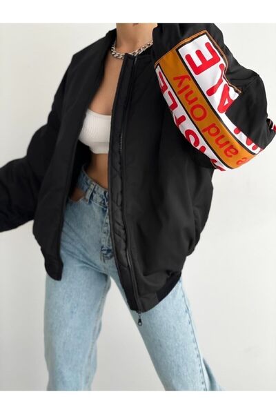 MORİSTANBUL Чорна унісекс куртка-бомбер Mansfield Vintage