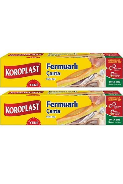 Koroplast Zipper Bag Medium Size 20 X18 Cm 12 Pieces x 2 Packs
