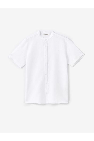 LC Waikiki Pánská košile - Slim Fit, Krátký rukáv, Dobby