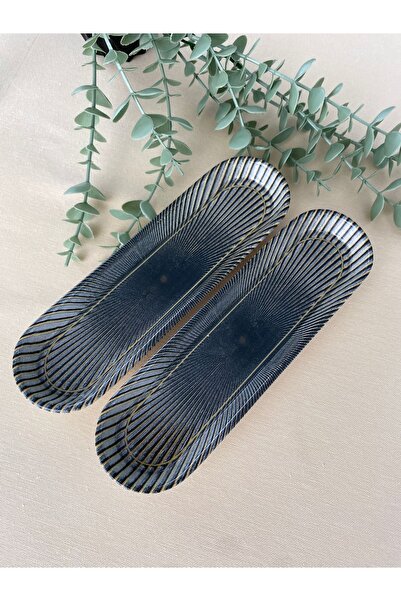 VENÜS HOME DECORATION Green Gold 2 Adet Zeytinlik Sunum Tabağı