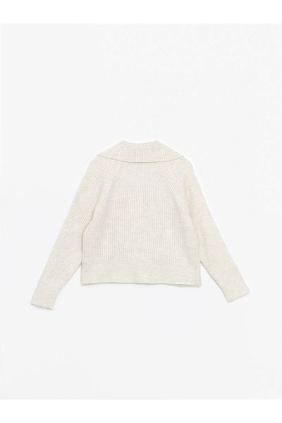 LC Waikiki Dámský pletený Cardigan - bundový límec, texturovaný