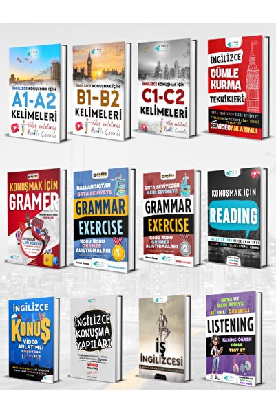 Erkan Önler Yayınları مجموعة تدريب اللغة الإنجليزية الأكبر مكونة من 12 كتابًا
