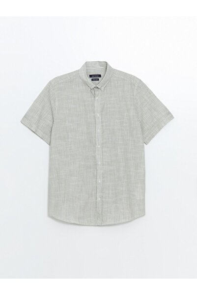 LC Waikiki Poplin Men's Shirt - Regular Fit, Short Sleeve and Striped