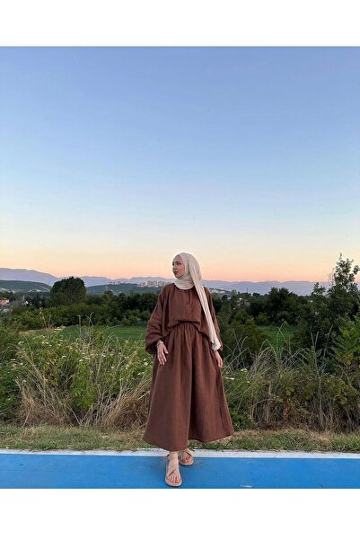 Trend Marfa Σετ μουσελίνα φούστα και πουκάμισο