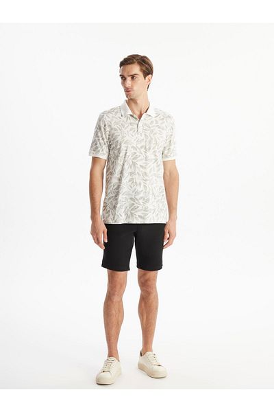 LC Waikiki Ανδρικό μπλουζάκι πόλο με λαιμόκοψη Pique Print - Κοντό μανίκι