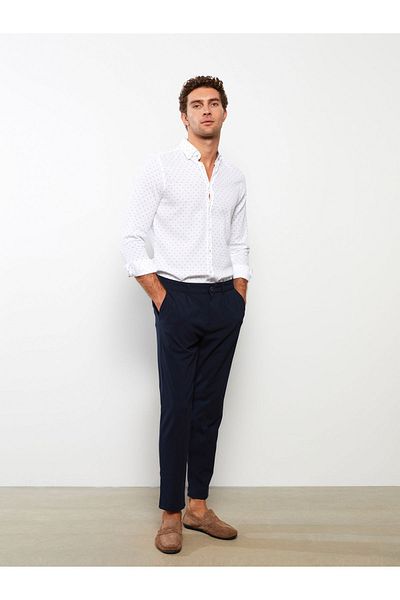 LC Waikiki Pánská košile Slim Fit s dlouhým rukávem Dobby se vzorem