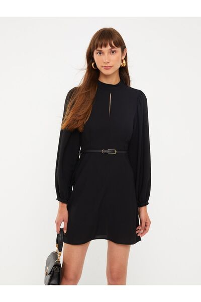 LC Waikiki Dámské šaty s dlouhým rukávem s stojáčkem