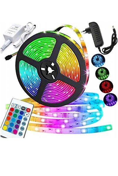CFR LED AYDINLATMA  5 Metre RGB Şerit Led Set 3 Renk + Trafo + Kumanda