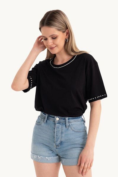 Hiccup Πέτρινο μπλουζάκι με λαιμόκοψη Oversize