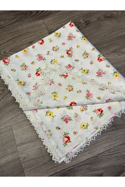 Dantelux Stain Resistant White Colored Patterned Tableware Cloth, Picnic Cloth, Table Cloth