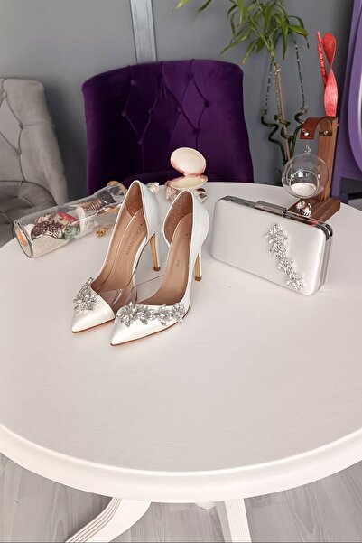 LA CALZATURE 11 Cm Side Transparent Star Stone Toc Stiletto - Set Geanta Sati...