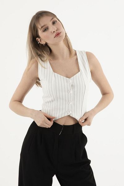 Hiccup Blană cu nasturi cu guler cu inimă în dungi