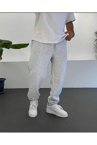 THE WHITE Γκρι βαμβακερό Jogger Sports Sweatpants