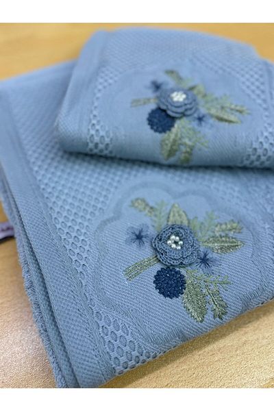 TUTUYA TEXTIL Βαμβακερή πετσέτα με 3D κεντημένο κορίτσι