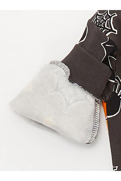 LC Waikiki LCW baby Gri Baskılı Bisiklet Yaka Mickey Mouse Baskılı Bebek Sweatshirt ve Eşofman Alt 2'li Takım