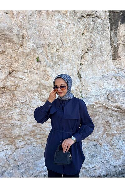 W WARGA Waist Lace-up Windbreaker Tunic