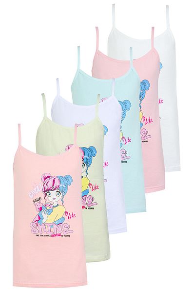 Miss Blue Moon Girl's 6-Piece Athlete Set with String Straps - 6840-1