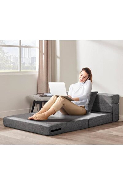 Minnes Katlanır Koltuk & Katlanır Yatak-ithal Yönsüz Kadife Siyah 120*200 &ot...