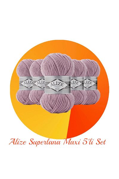Alize Süperlana Maxi Σετ 5 Παχύ Πλεκτό Σχοινί 505 Ashy Lilac