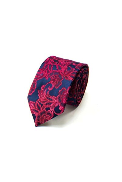 VENCHY ربطة عنق بنمط اللبلاب باللون الأزرق الداكن