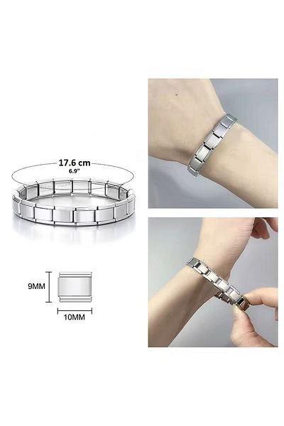 Nenky Italian Charm Steel Bracelet - 18 Charms