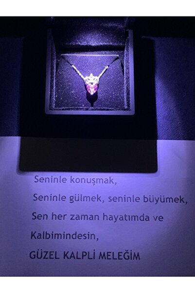 SARIASLAN Pembe Taşlı Kraliçe Gümüş Kadın Kolye 925 Ayar