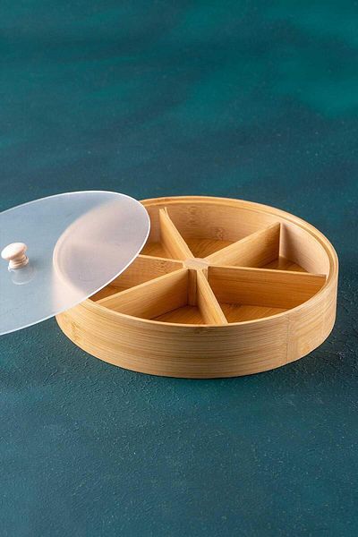 ACAR 6 Compartments 45 Bamboo Snack Bowl