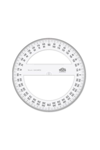 HATAS Plastic Minkale 360 Degree Protractor 15 Cm