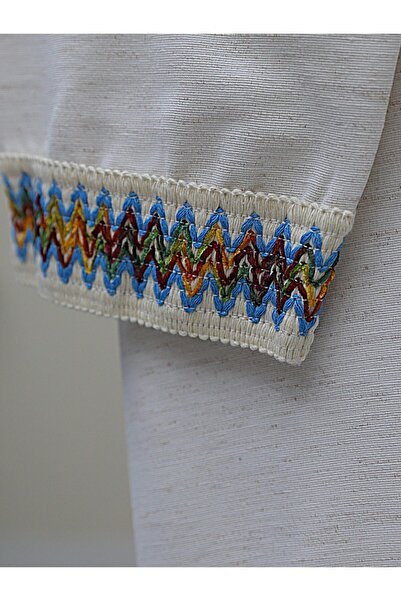 HİJABAYA Linen Kimono - Colored and Stripe Detailed