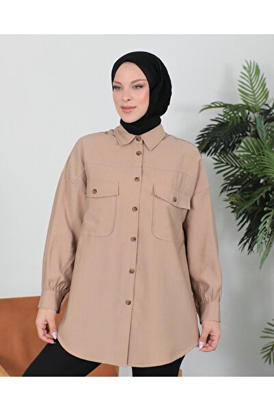 HİJABAYA Πουκάμισο με διπλή τσέπη με κουμπί από μπούτι