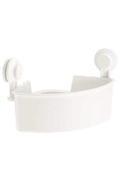 IKEA Ράφι ντους με βεντούζα Πλάτος: 30 cm Πλαστικό ράφι Ikea Γωνιακό ράφι μπάνιου Λευκό χρώμα