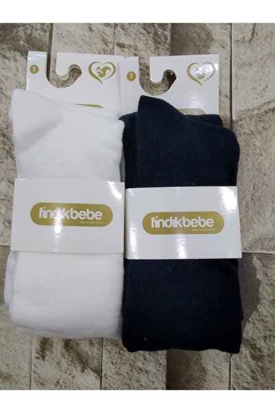 fındık bebe جوارب طويلة للأطفال حديثي الولادة كريم-أسود مجموعة من 2