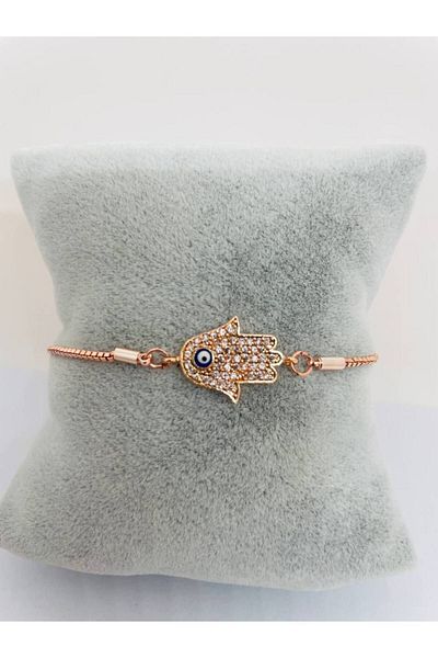 GALATA GIFT Steel Bracelet with Elevator Stone, Fatima's Hand Series