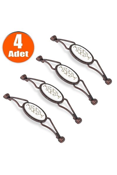 Badem10 Metal antic antic - 4 bucăți de mobilier pentru sertar de bucătărie (128 mm-12,8 cm)
