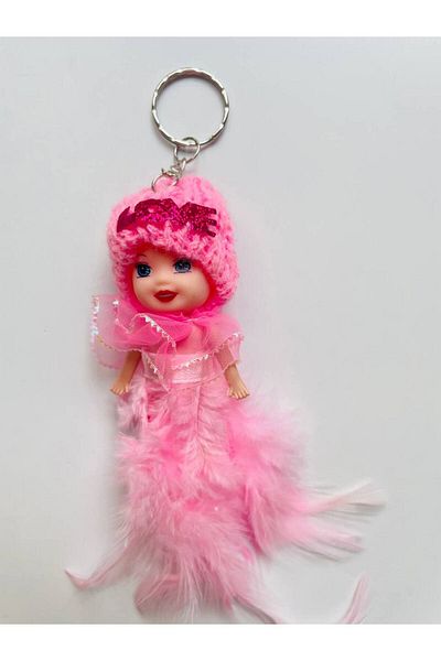 GALATA GIFT 13cm Cute Furry Bag Ornament - Keychain with Baby
