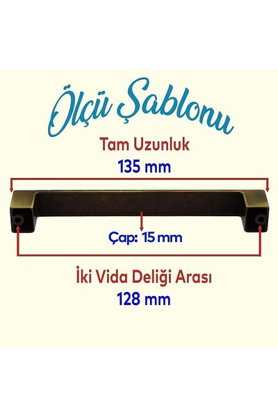 Badem10 Bihter Metal 128 Mm - Dulap și mânere pentru sertar de bucătărie, galben antic