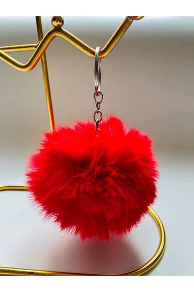 GALATA GIFT Pompom Keychain and Bag Accessory - Soft Furry Car Mirror Ornament
