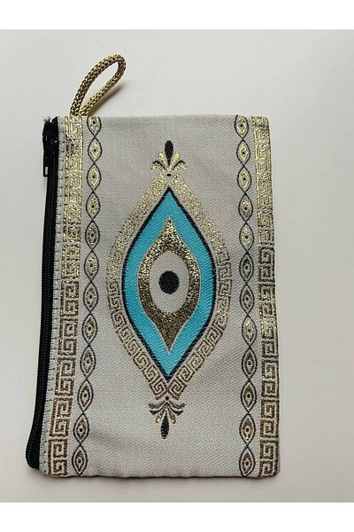 GALATA GIFT Women's Wallet with Evil Eye, Medium Size Stylish Zippered, Lined Wallet