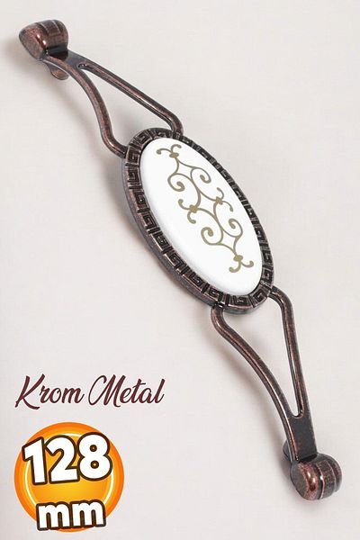 Badem10 128 MM-12,8 CM Mobilier din metal antic din cupru antic - mânere pentru sertar și dulap de bucătărie