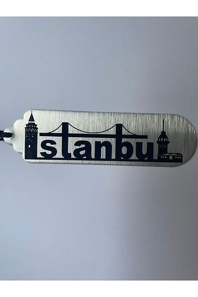 NiceandBonita Σελιδοδείκτης με τυπωμένη φούντα Istanbul Galata and Maiden's Tower