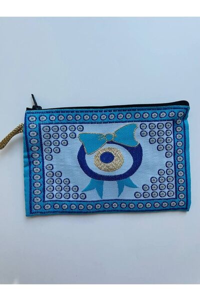 GALATA GIFT Жіночий гаманець з нечистим оком середнього розміру на підкладці з частими застібками-блискавками
