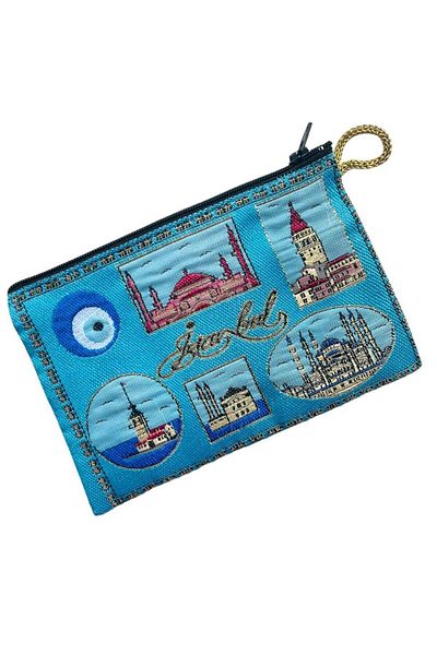 GALATA GIFT Portofel de damă de mărime medie - elegant, cu fermoar, căptușit, portofel pentru monede cu model Kilim 15x10