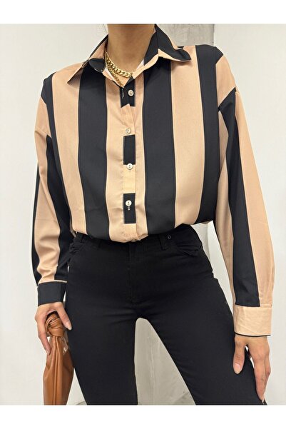 HİJABAYA Πουκάμισο με χοντρές ρίγες με κουμπιά