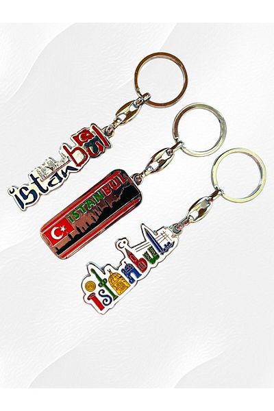 GALATA GIFT Istanbul - 3 bucăți breloc metalic, breloc cadou robust pentru casă, birou, loc de muncă